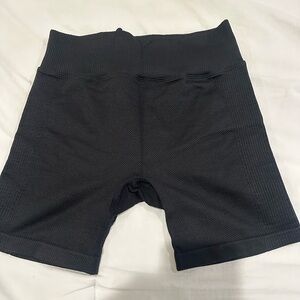 Black Ribbed Biker Shorts from PINK